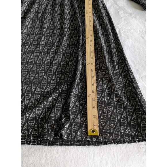 Toad & Co Dress Womens Large Black White Geometric Pattern Stretch Fit & Flare - Picture 6 of 9